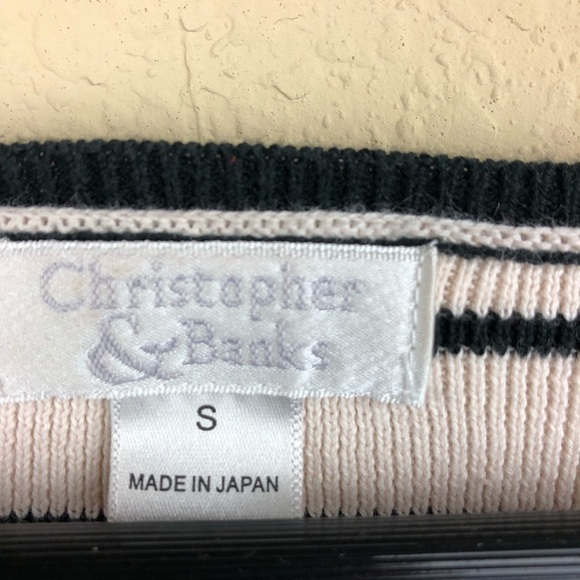 Christopher & Banks Womens Sweater, White Stripe S - Picture 5 of 8